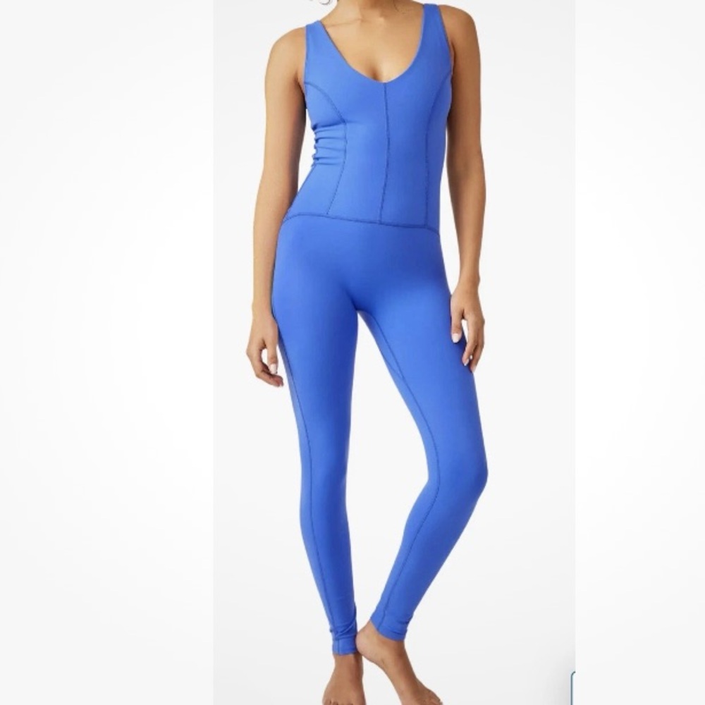 FP Movement by Free People Never Better Vibrant Blue Jumpsuit